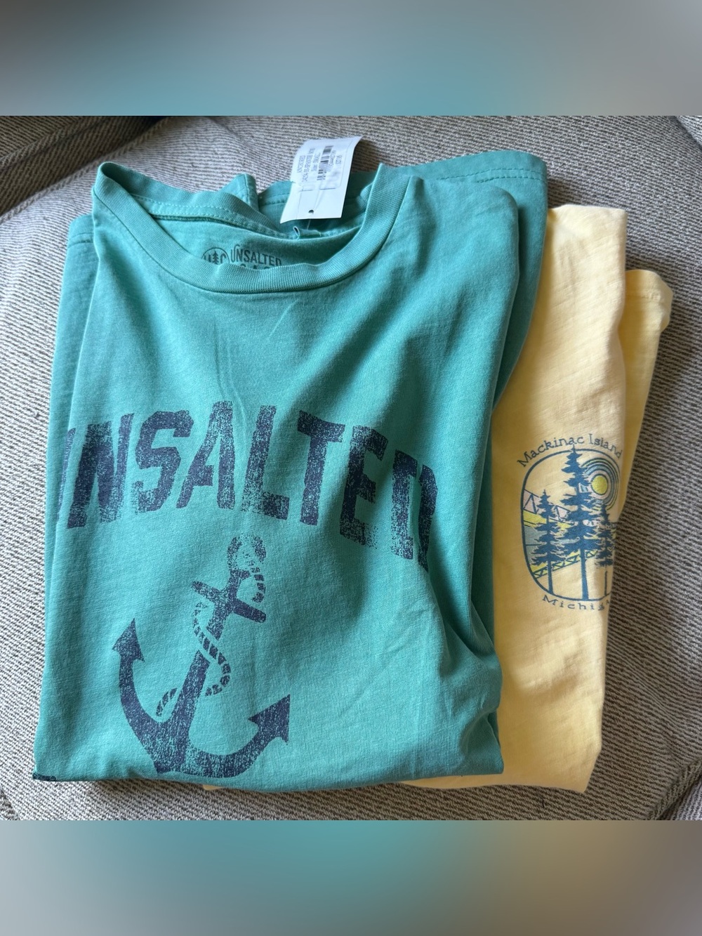 Bundle of 2 Mackinac Island T-shirts.